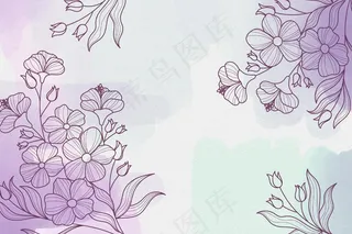 水彩背景与绘画元素