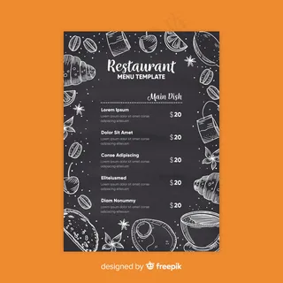 带黑板风格的优雅餐厅菜单模板