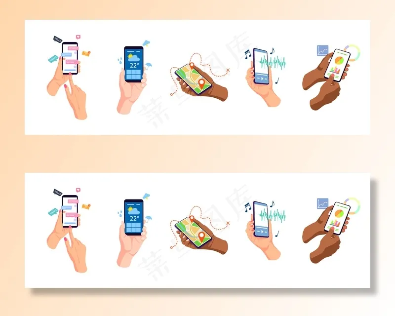 手握，触摸手机显示屏，使用在线设置的应用程序app。eps,ai矢量模版下载