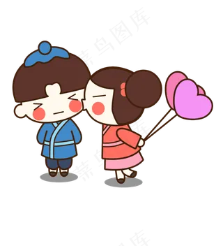 情人节七夕卡通手绘矢量图