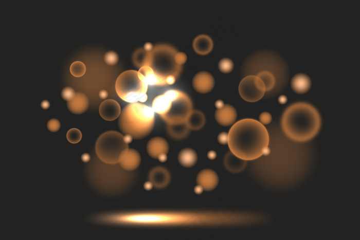 深色背景上的Bokeh渐变深褐色色调灯光