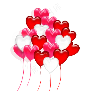 彩色爱心七夕情人节