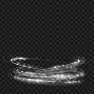 透明背景上半透明的灰色雪花漩涡