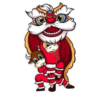 牛年舞狮喜庆素材