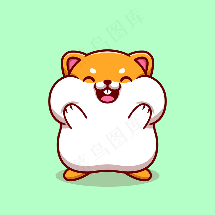 可爱的仓鼠拿着脸颊卡通插图。