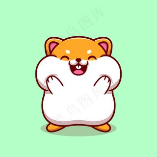 可爱的仓鼠拿着脸颊卡通插图。