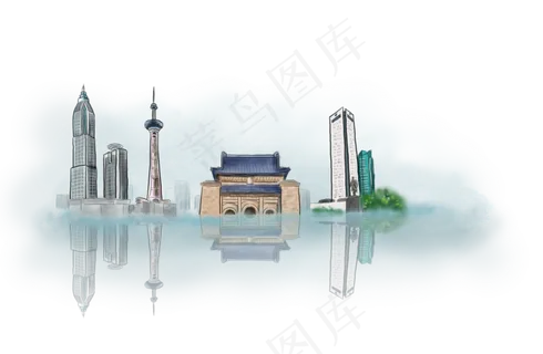 手绘南京地标建筑 手绘南京地标建筑