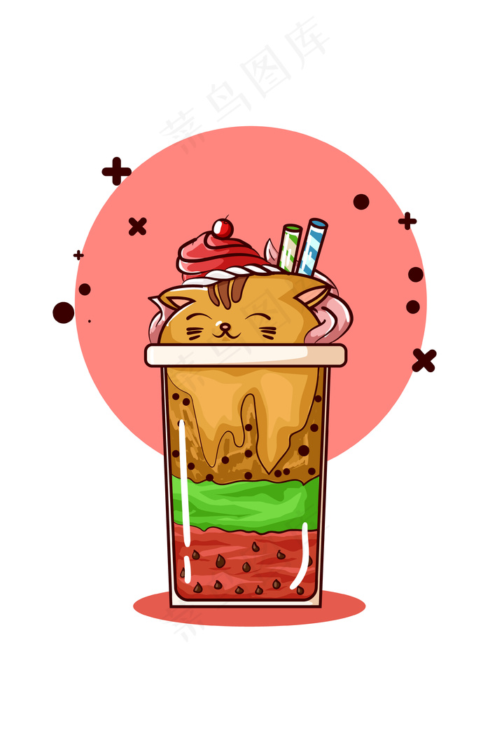 猫形冰淇淋插图