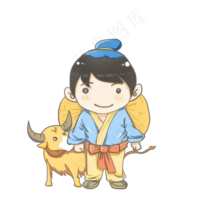 七夕情人节牛郎卡通形象(1181X1181(DPI:72))psd模版下载