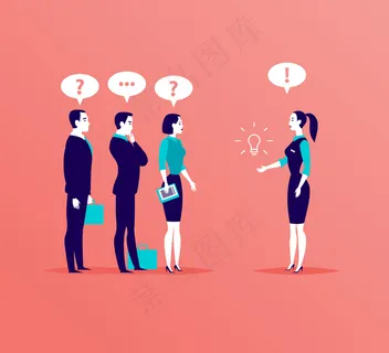 办公室人员站着说话的插图 办公室人员站着说话的插图