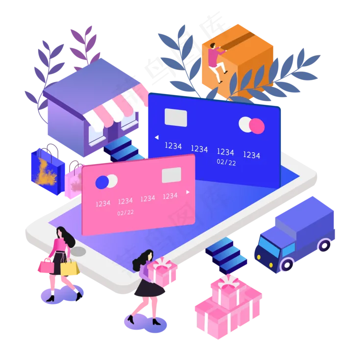 双十一购物商业电子消费信用卡(3500X3500(DPI:300))psd模版下载