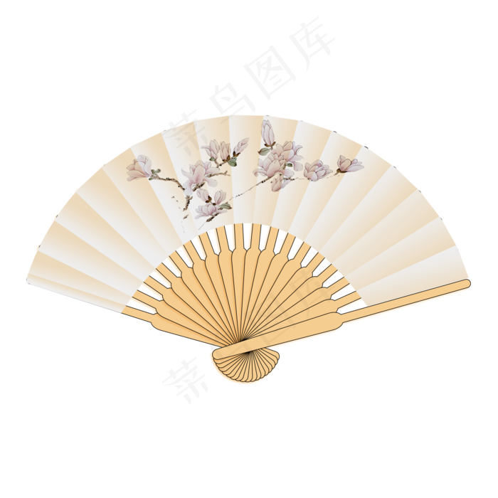 古风花朵折扇