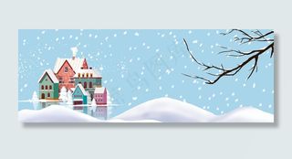 冬季卡通蓝色banner