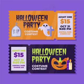 平面设计的万圣节门票
