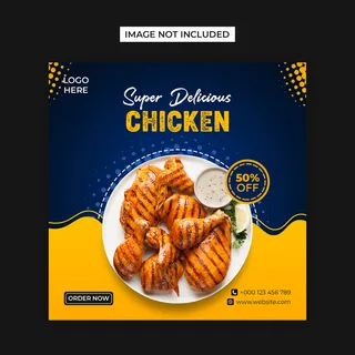 美食社交媒体和模板模板