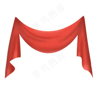 红色立体七夕情人节标题横幅彩带