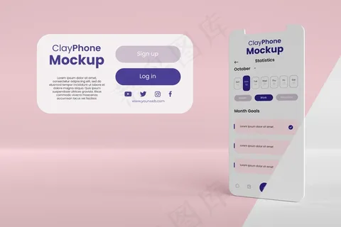 手机屏幕上的应用程序界面模型样机