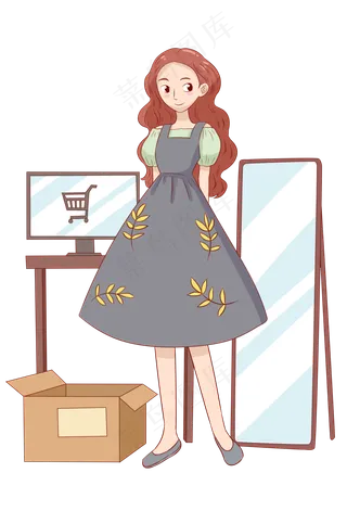 卡通双十一卡通手绘