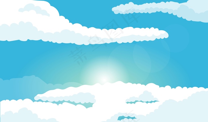 天空-视频会议背景eps,ai矢量模版下载
