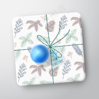 圣诞礼品盒卡。