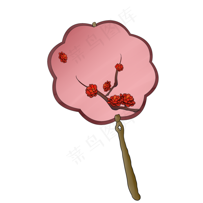 中国风梅花扇子(2000X2000(DPI:299))psd模版下载