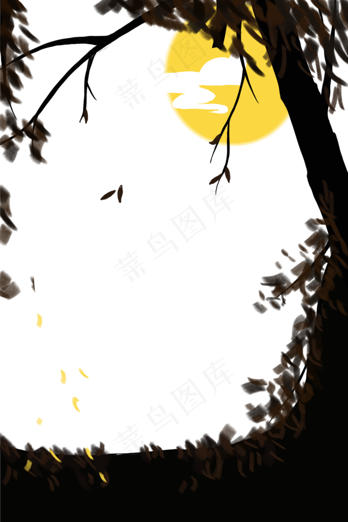 七夕情人节浪漫月色主题边框(1000X1499(DPI:300))psd模版下载