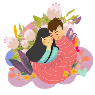 七夕节情人节恋人花园平躺甜蜜虐