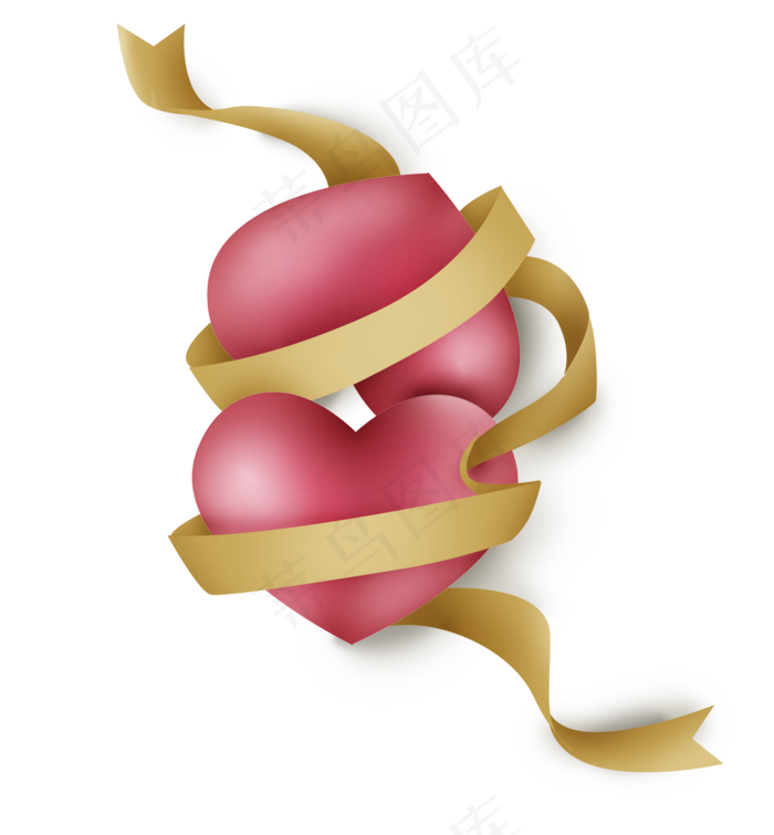 立体粉色气球和丝带
