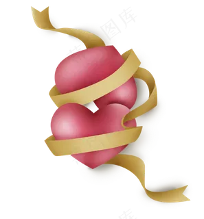 立体粉色气球和丝带