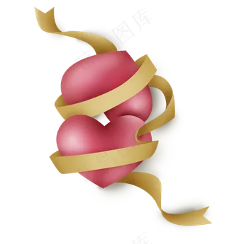 立体粉色气球和丝带