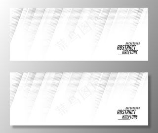 运动线样式的白色半色调横幅banner