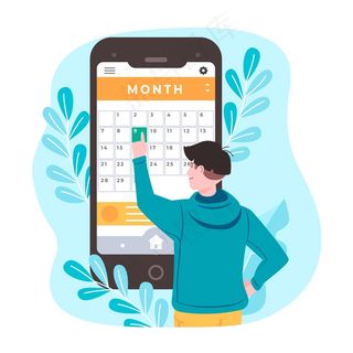 在她的应用程序上预约的男人