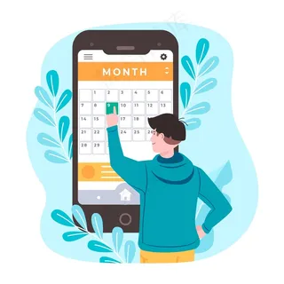 在她的应用程序上预约的男人