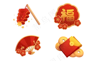 创意红色新年装饰