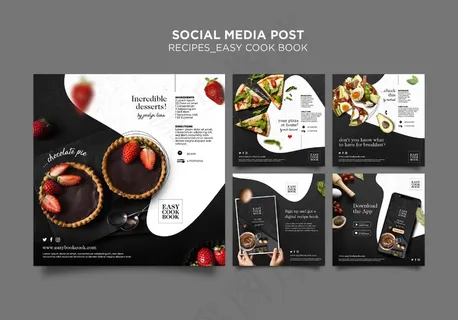 烹饪书社交媒体帖子模板