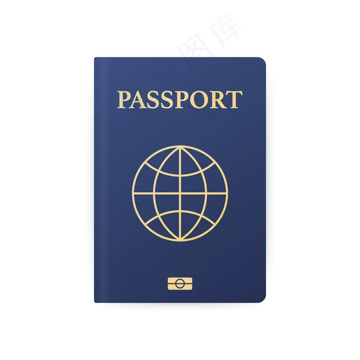 蓝色护照与白色隔离。国际旅行证件。eps,ai矢量模版下载