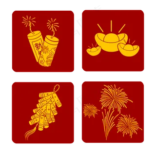 新年炮竹元宝鞭炮图标