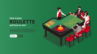 等距赌场，可看到带有玩家和银行家角色的赌桌插图