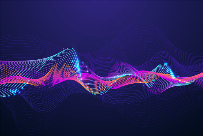 彩色深色波浪背景