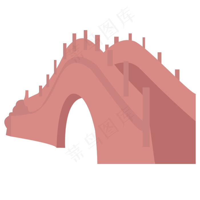 七夕鹊桥浪漫立体卡通彩色矢量手