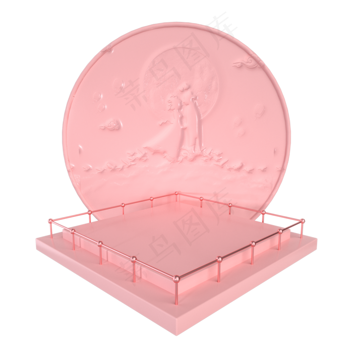 七夕节唯美电商展台(2000X2000(DPI:300))psd模版下载