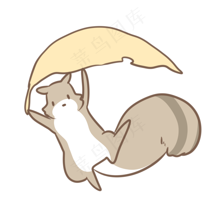 拿着落叶的松鼠(2100X2100(DPI:300))psd模版下载