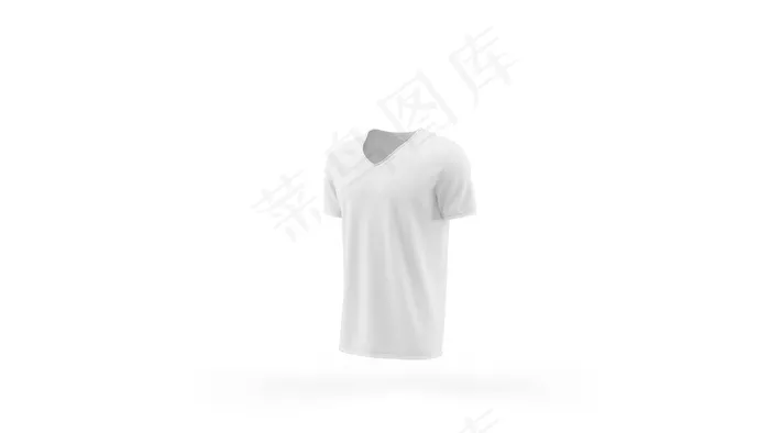 白色t恤模型样机模板，前视图psd模版下载