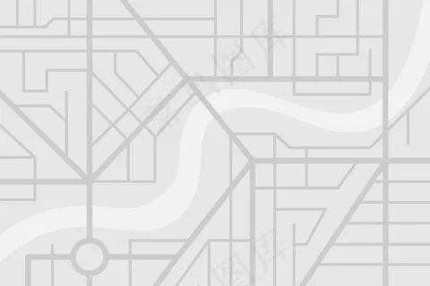 带河流的城市街道地图平面图。矢量灰色eps图解模式 带河流的城市街道地图平面图。矢量灰色eps图解模式