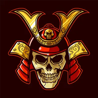 头骨武士吉祥物插图