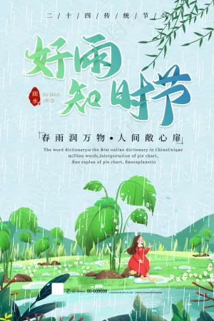 二十四节气雨水海报