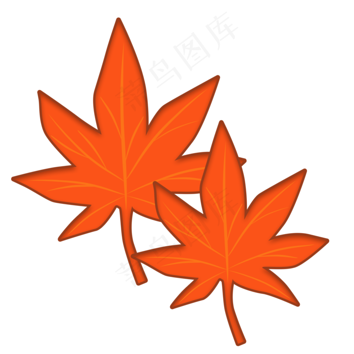 卡通枫叶立秋png素材