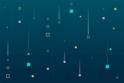 抽象像素雨蓝色背景