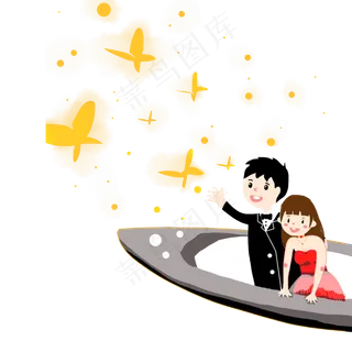 七夕浪漫男女可商用素材