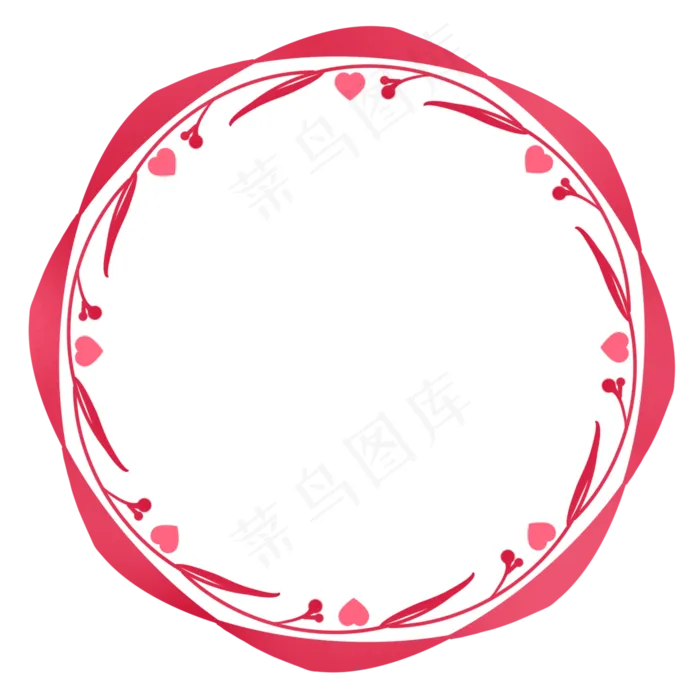 七夕情人节红色环形边框(2000X2000(DPI:300))psd模版下载